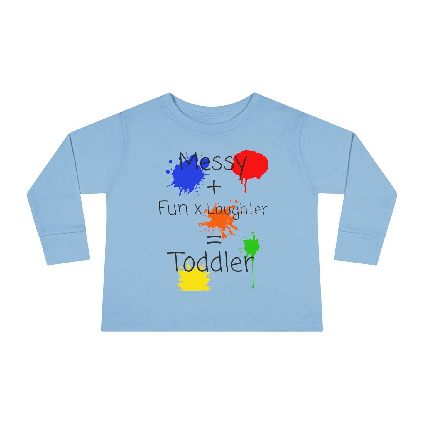 Messy Fun Toddler Long Sleeve Tee, Kids Art Shirt, Playful Baby Clothes, Toddler Gift, Kids Birthday Outfit