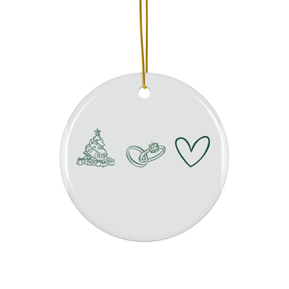 Ceramic Ornament, Newlywed Christmas Ornament, Wedding Gift, Holiday Decoration, Christmas Tree Ornament, Personalized Ornament