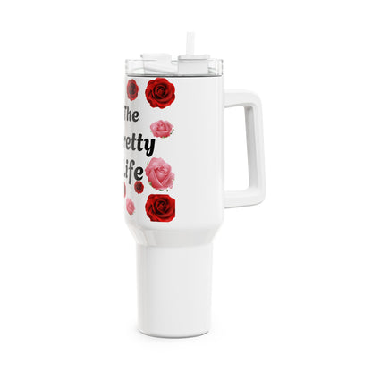 The Pretty Life red and pink rose tumbler cup Tumbler, 40oz