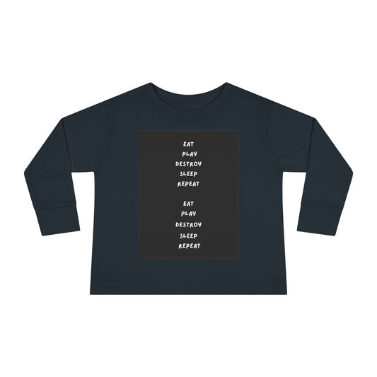 Fun Eat Play Destroy Sleep Repeat Design, Cute Kids Shirt, Toddler long sleeve, Playwear