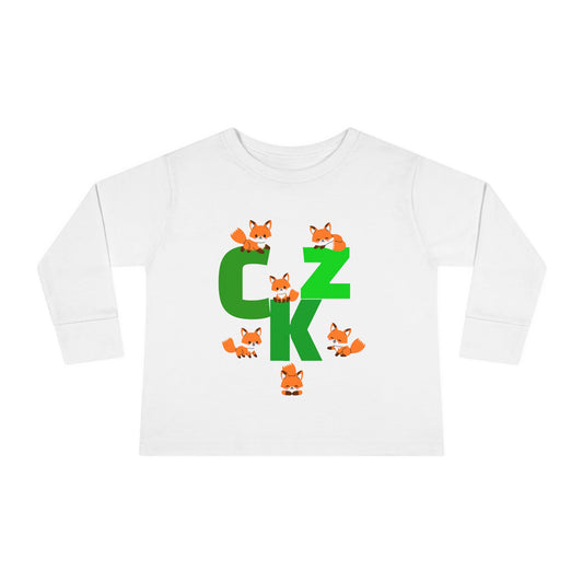 CKZ Cute Fox Toddler Long Sleeve Tee, Birthday Gift, Kids Clothing, Fall Fashion, Playtime Wear, Personalized Toddler Tee