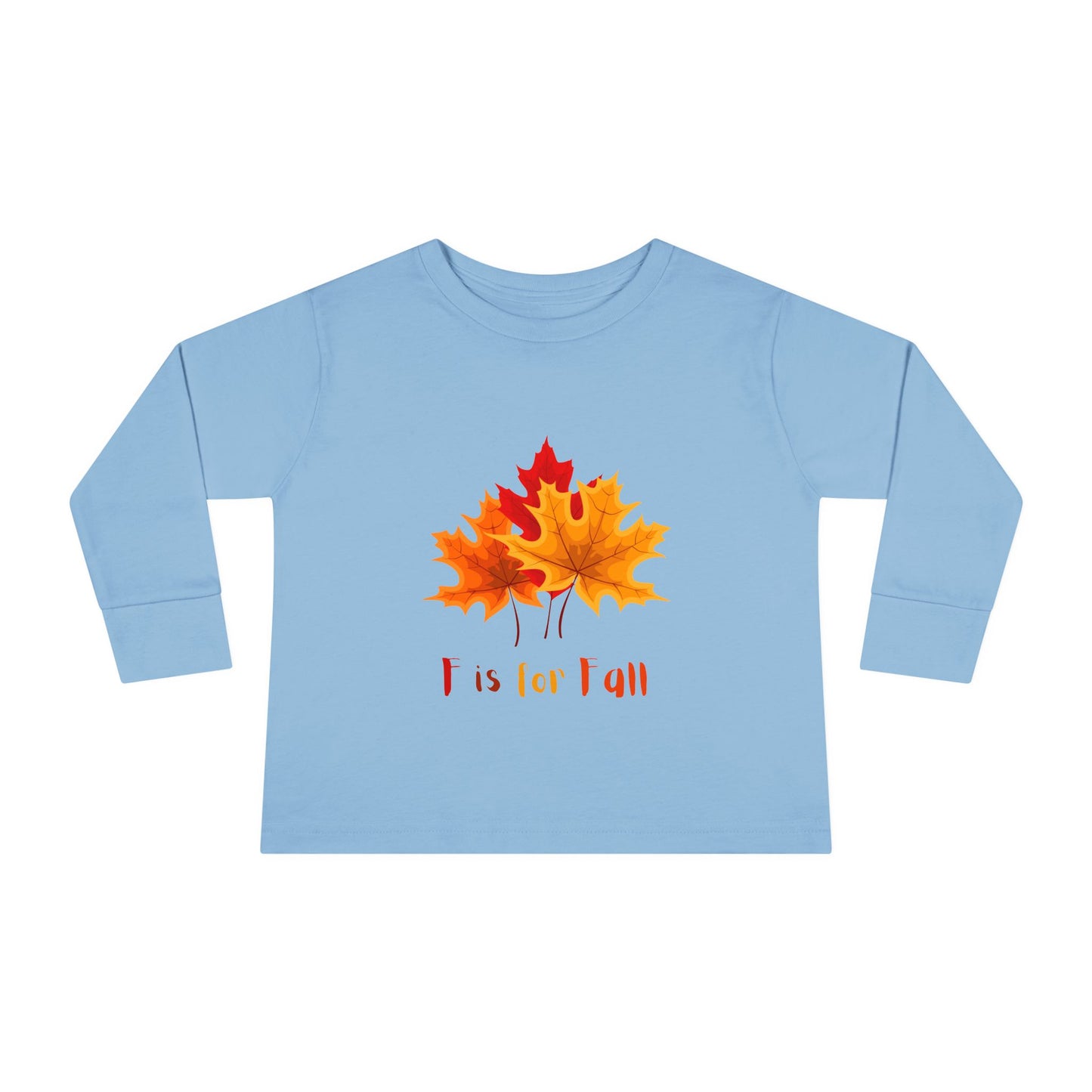 F is for Fall Toddler Long Sleeve Tee, Autumn T-Shirt, Cute Kids Tee, Thanksgiving Shirt, Seasonal Kids Clothing, Boys and Girls Fall Apparel