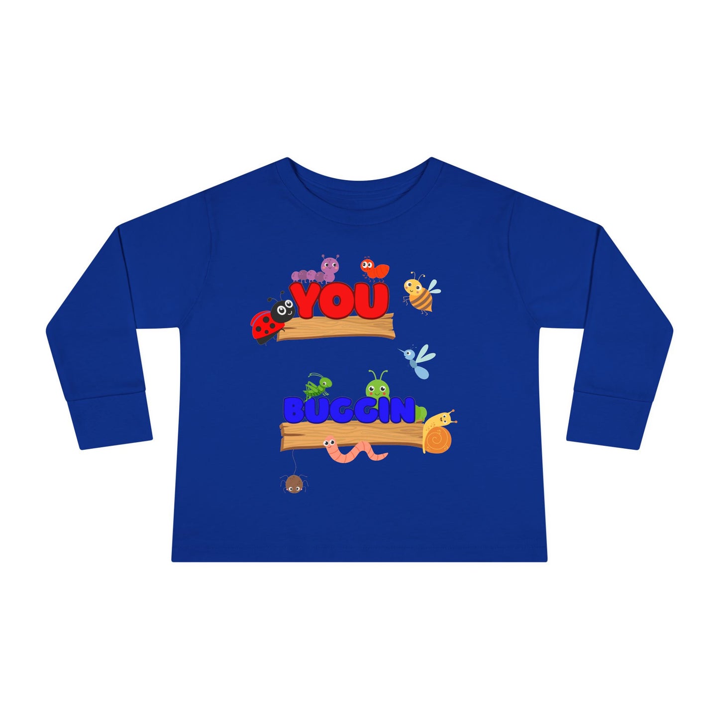 "You Buggin"  Cute Toddler Long Sleeve Tee, Fun Parenting Gift, Kids' Fun Tee, Birthday Present, Sweet Playdate Top