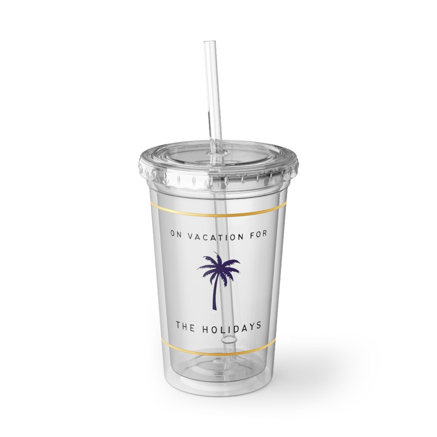 Acrylic Cup - On Vacation for the Holidays Design