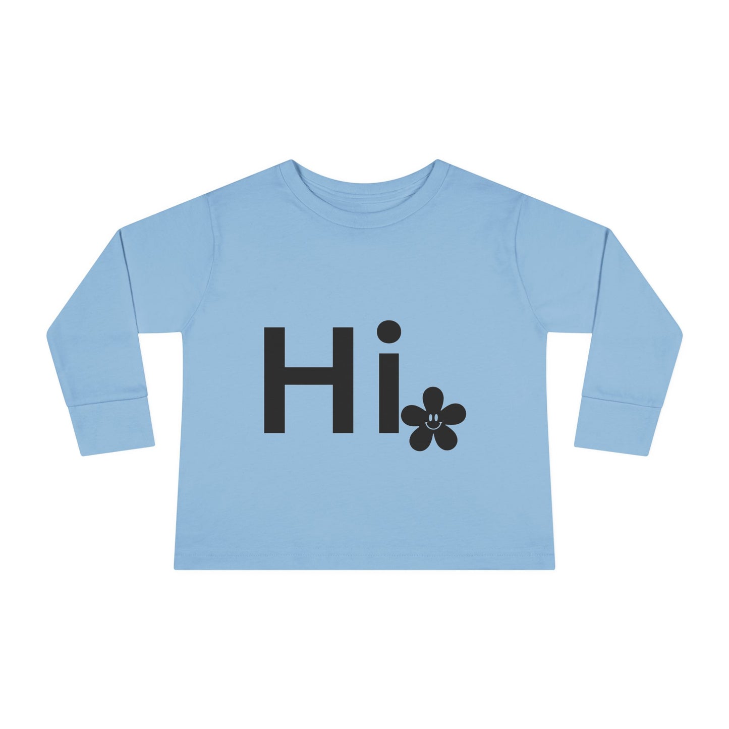 'Hi' smiley and Flower Design, Baby Shirt, Kids Casual Wear, Playdate Outfit, Toddler Gift Idea, Spring Apparel