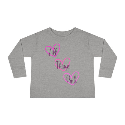 All Things Pink Toddler Shirt, Pink Kids Tee, Long Sleeve Baby Top, Cute Girl Clothes, Pink Toddler Apparel